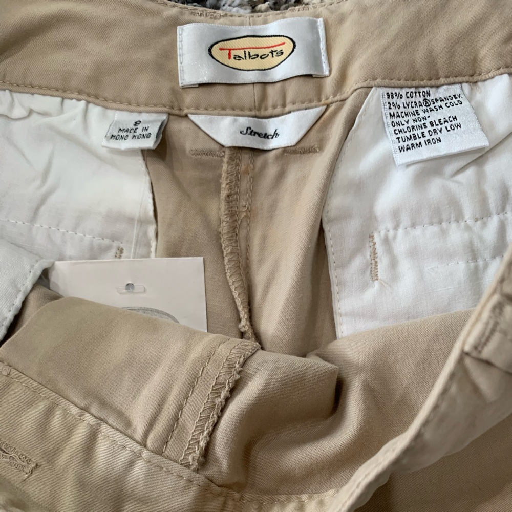 Talbots NWT Women’s Stretch Tan Pants – Classic Straight Leg size 8 - Picture 4 of 5